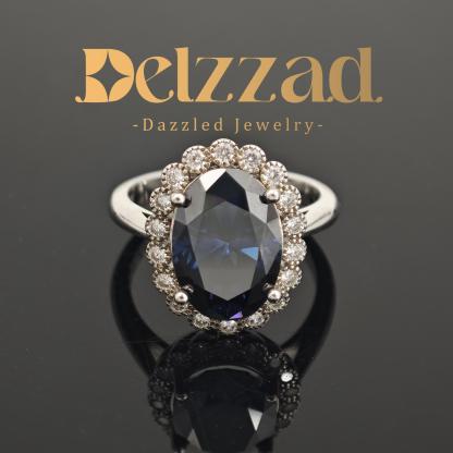 6ct Oval Synthetic Moissanite Halo Flower Ring In 925 Sterling Silver