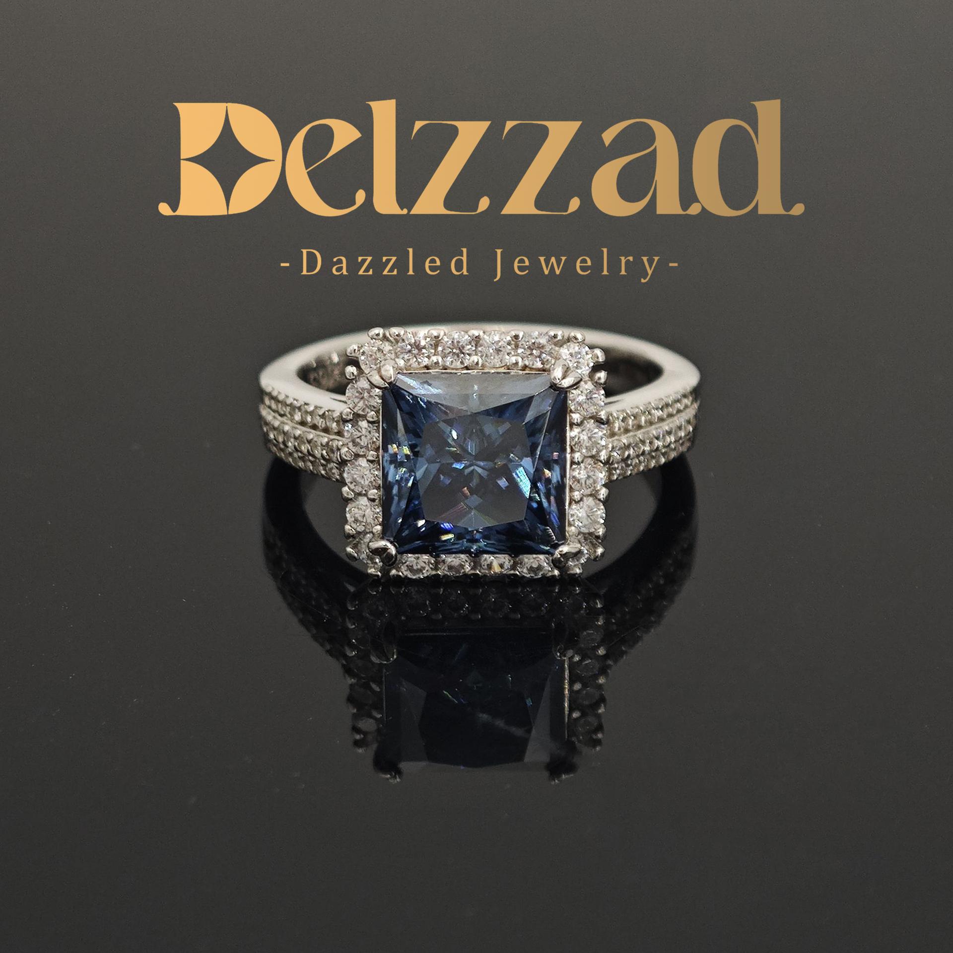 3ct S925 Princess Synthetic Moissanite Halo Ring