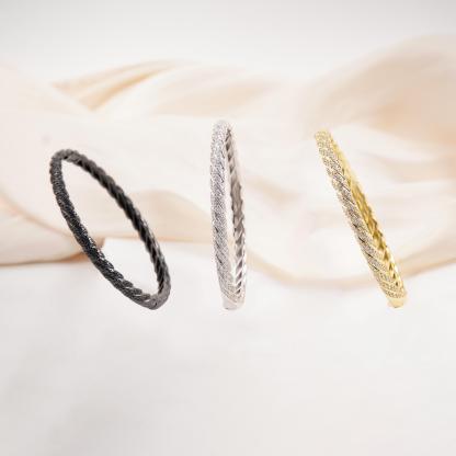1.2ct Sculpted Cable Bangle Twisted Bangle Bracelet Synthetic Moissanite/Zirconia Bangle S925/Copper