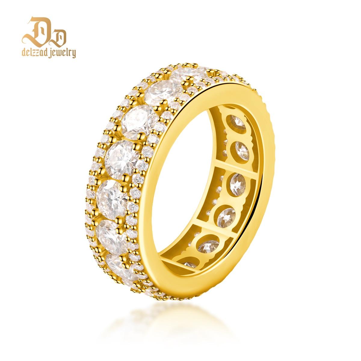 S925 VVS Synthetic Moissanite Hip Hop Style Unisex Circle Ring Gift For Men Women