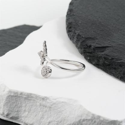 0.3ct Adjustable Papillon Dreams Ring Fluttering Butterfly Ring Open Ring Band VVS Synthetic Moissanite Ring Jewelry Copper Band
