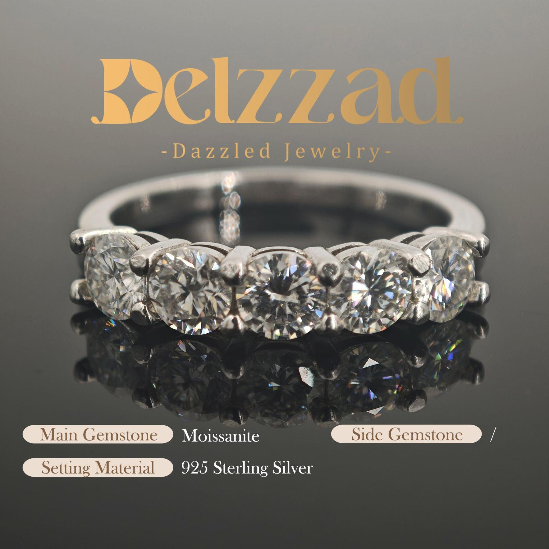 1.5ct D Color S925 VVS Clarity Round Synthetic Moissanite Half Eternity Stacking Band