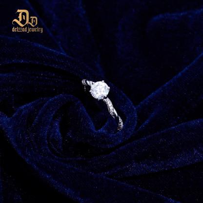 Delzzad 1ct Round Synthetic Moissanite Rope Ring In 925 Sterling Silver St Valentine's Day Gifts for Men Women