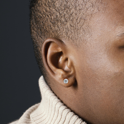 Bling Bezel Bubble Stud Earrings Synthetic Moissanite Earrings S925 Studs