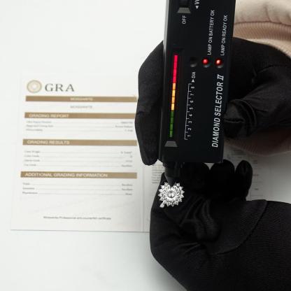 Delzzad 2ct Cushion Synthetic Moissanite Flower Ring In 925 Sterling Silver