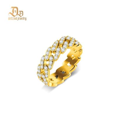 1.4ct Round Cuban Ring Synthetic Moissanite S925 Unisex Ring