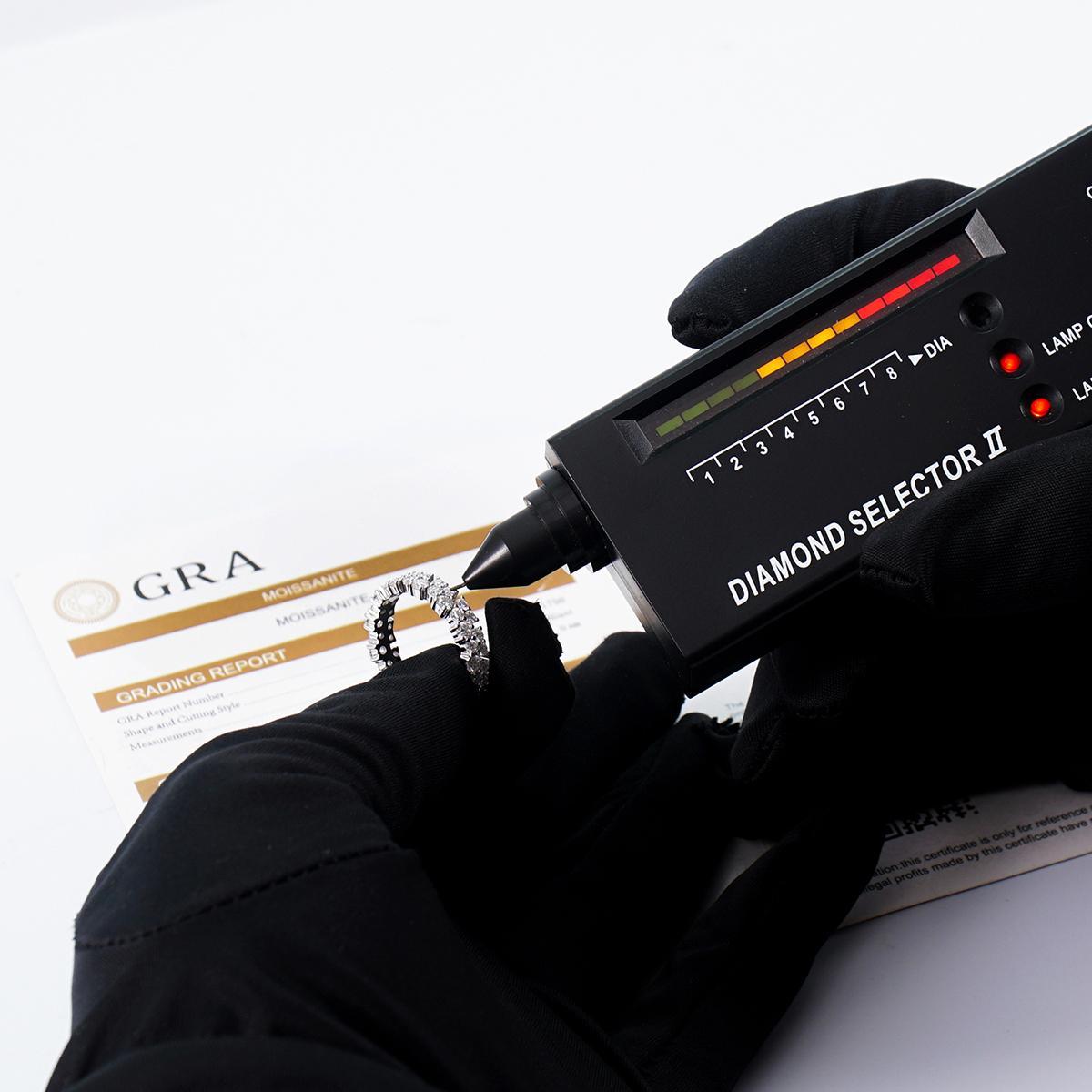 Delzzad Dazzling Double Row Eternity Ring Synthetic Moissanite S925 Ring Band Jewelry Perfect Birthday Bridal Engagement Ring Promise Gifts for Her Wedding Set