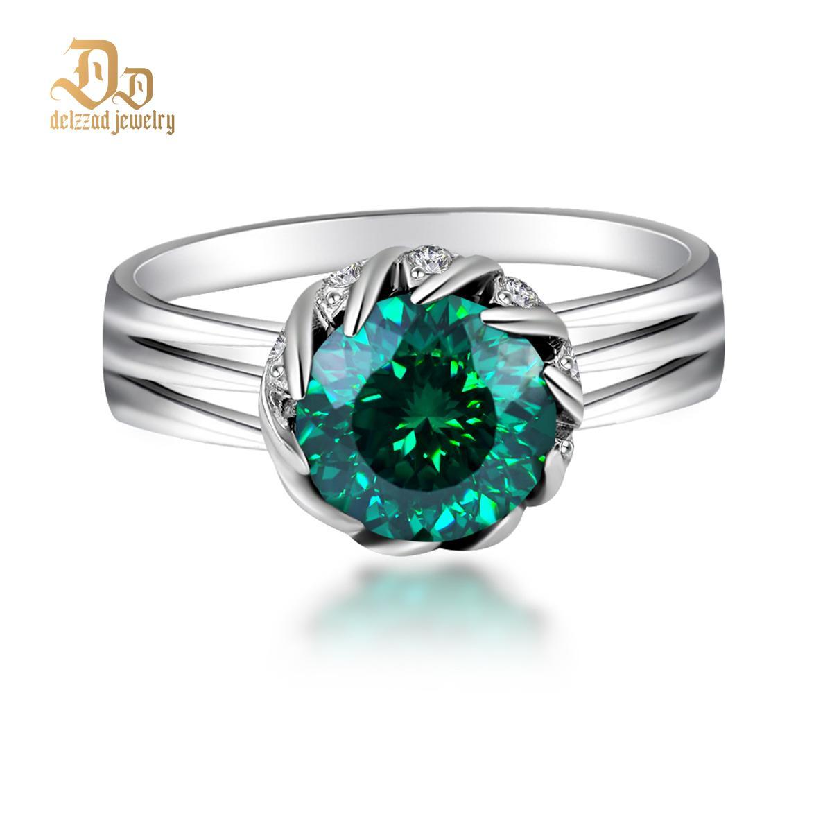 3ct Hundreds Faces Round Synthetic Moissanite Split Ring In 925 Sterling Silver