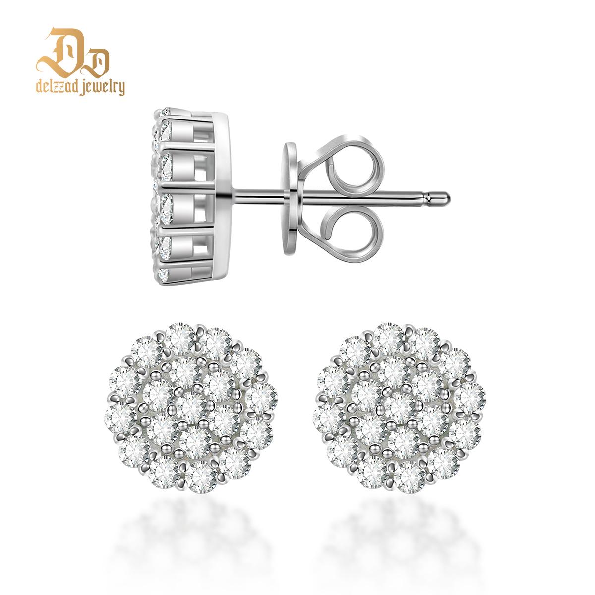 Iced Round Synthetic Moissanite Stud Earrings For Men Women Gift
