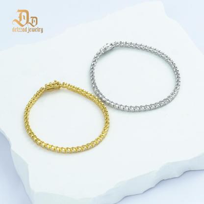 2mm VVS D Color S925 Sterling Silver Synthetic Moissanite Tennis Bracelet