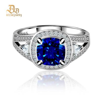 2.5ct Cushion Synthetic Moissanite Catheral Ring In 925 Sterling Silver