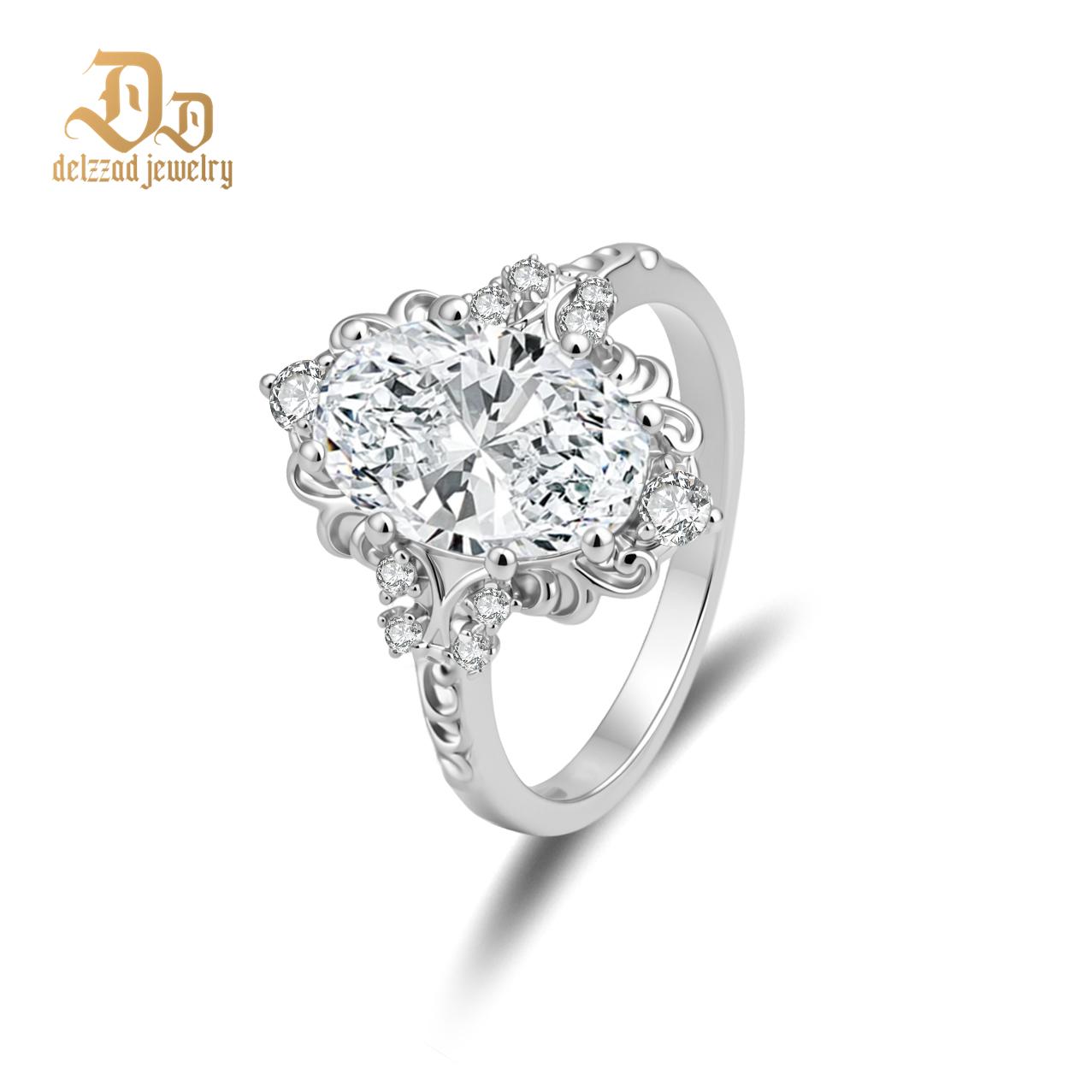 14K Gold-Plated 4.7ct Moonlit Baroque Ring Aurora Halo Ring Band VVS Synthetic Moissanite Ring Jewelry