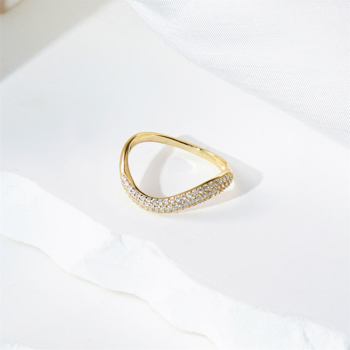 Delzzad Stacking Bling Pear Wave Ring Synthetic Moissanite S925 Eternity Stacking Set Engagement Wedding Ring Band Set Jewelry