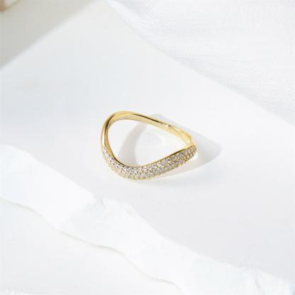 Delzzad Stacking Bling Pear Wave Ring Synthetic Moissanite S925 Eternity Stacking Set Engagement Wedding Ring Band Set Jewelry