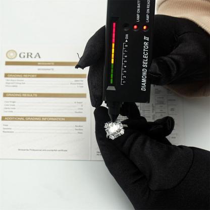 Delzzad 3.5ct Octagon Synthetic Moissanite Cluster Ring In 925 Sterling Silver