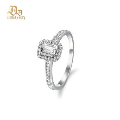 S925 2ct Octagon Synthetic Moissanite Halo Ring