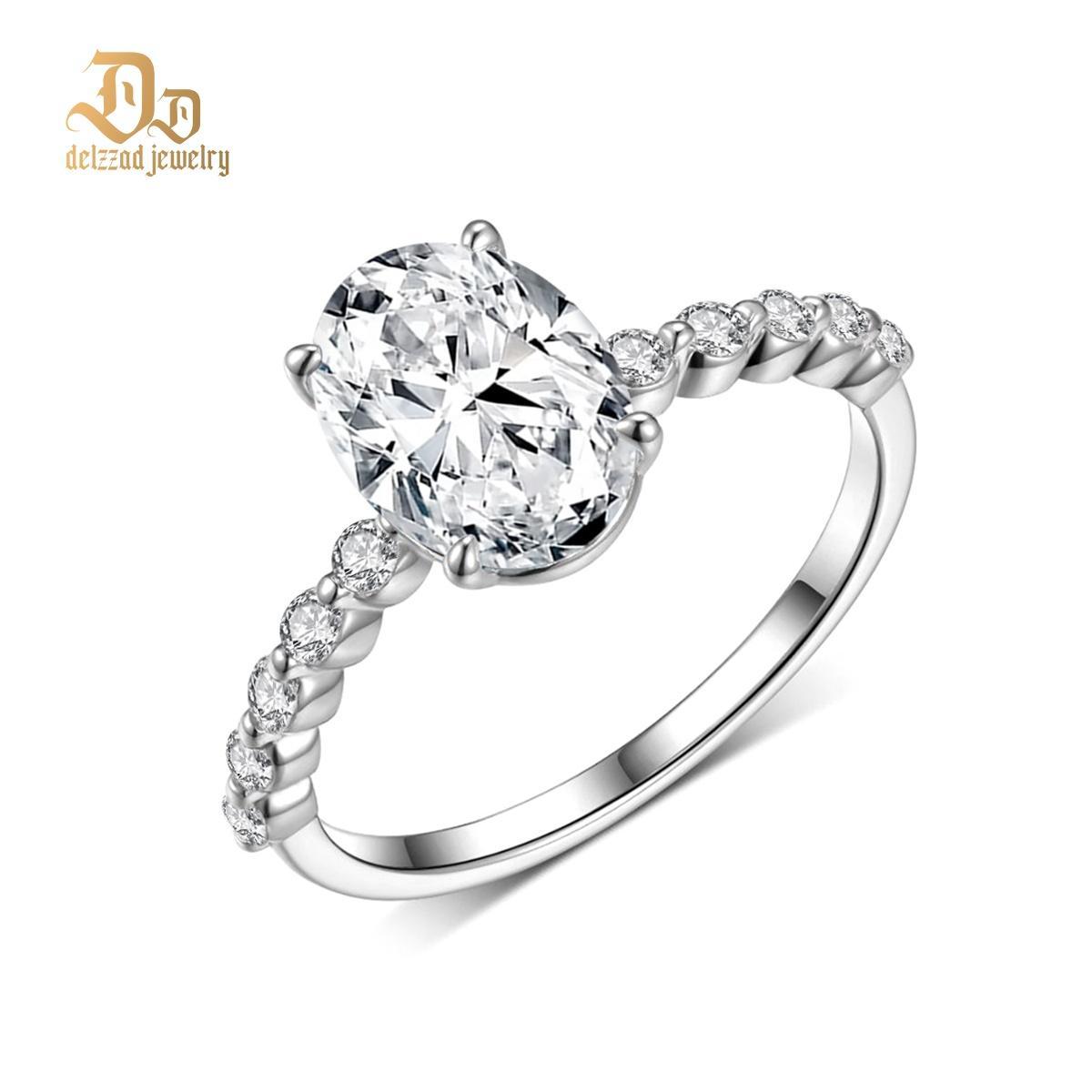 2.7ct Elegant Written in the Stars Engagement Wedding Ring Oval Cut Synthetic Moissanite Ring S925 Sterling Silver Band Ring