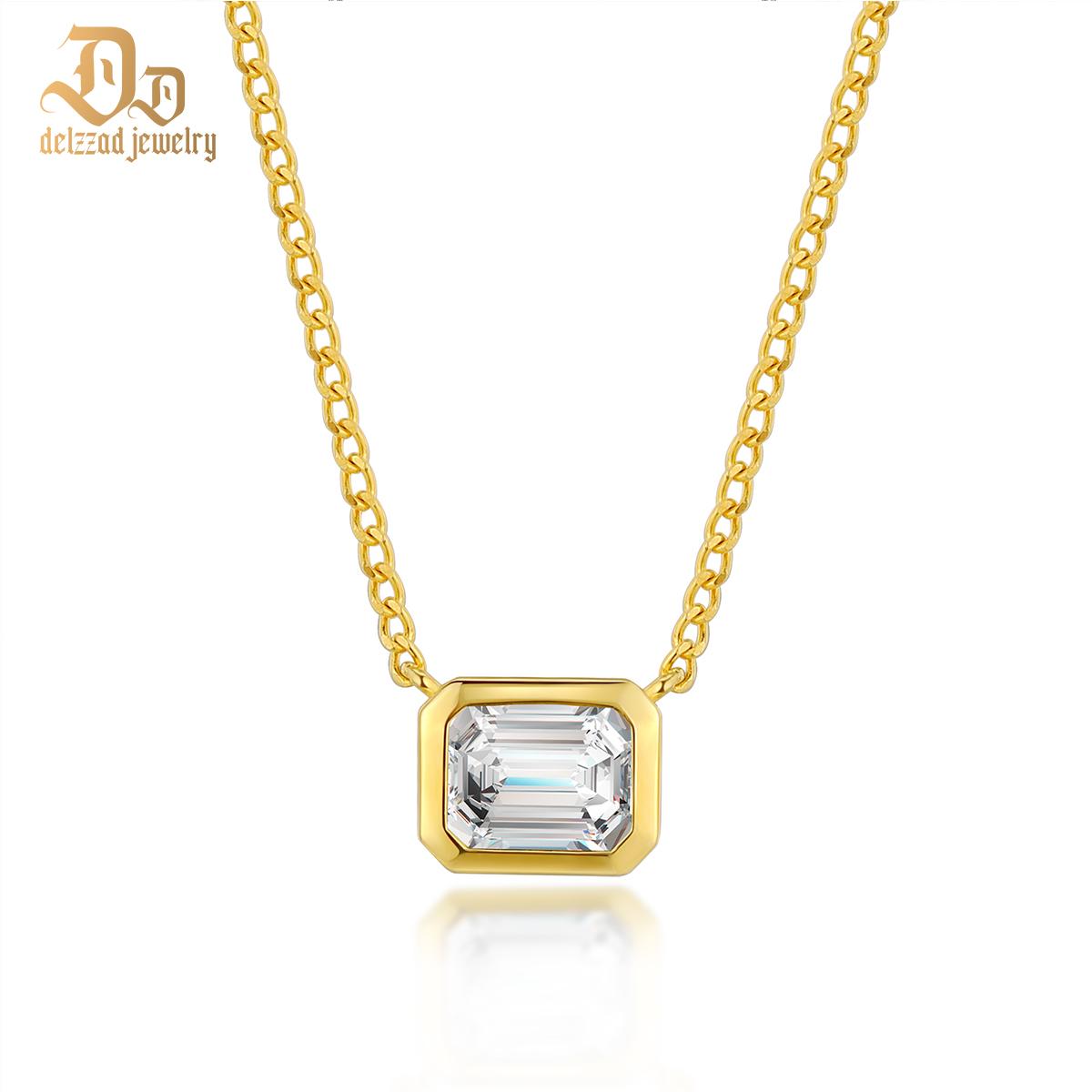 Delzzad S925 Synthetic Moissanite Diverse Sparkling Charm Necklace Pendant Valentine's Day Lover Gifts for Women