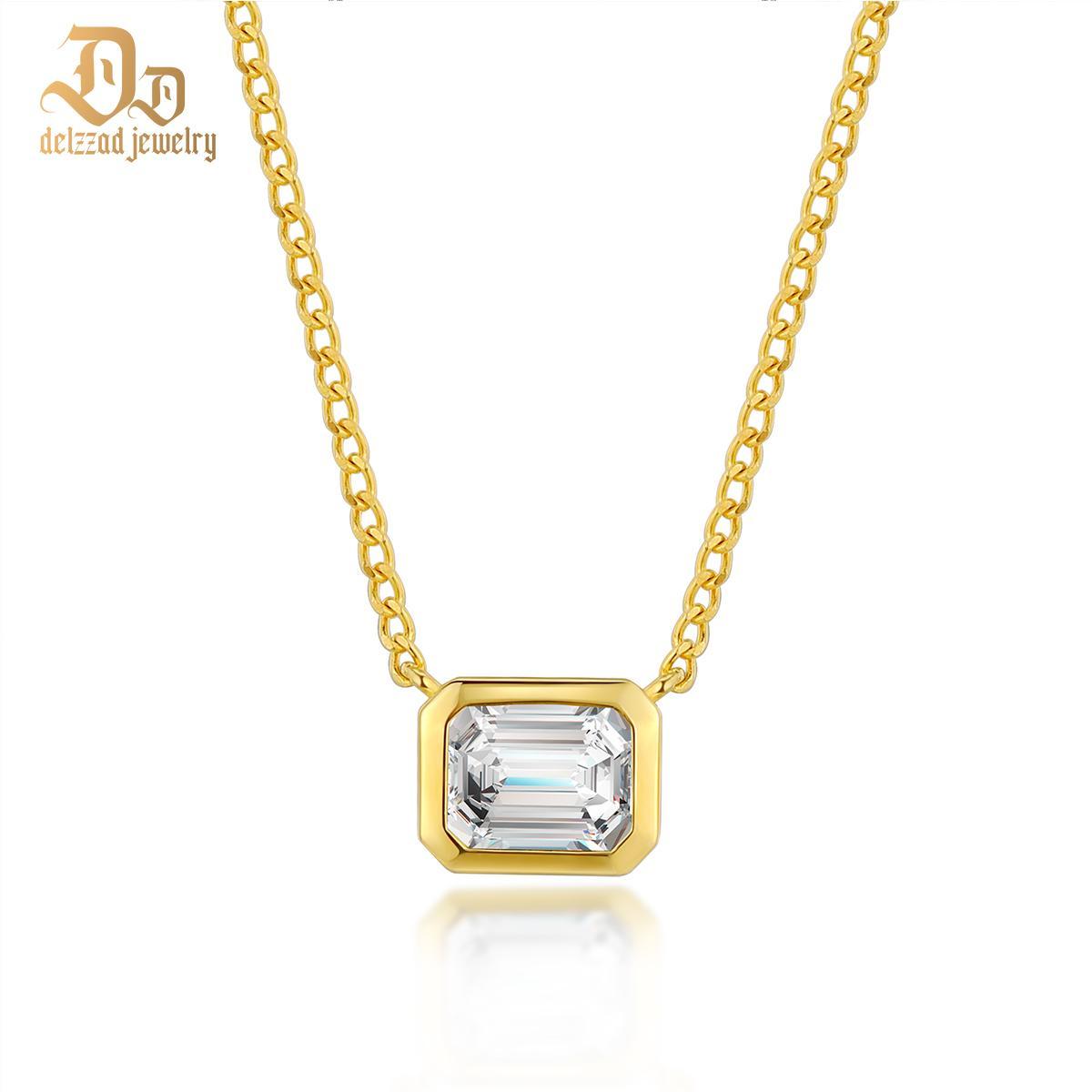 Delzzad S925 Synthetic Moissanite Diverse Sparkling Charm Necklace Pendant Valentine's Day Lover Gifts for Women