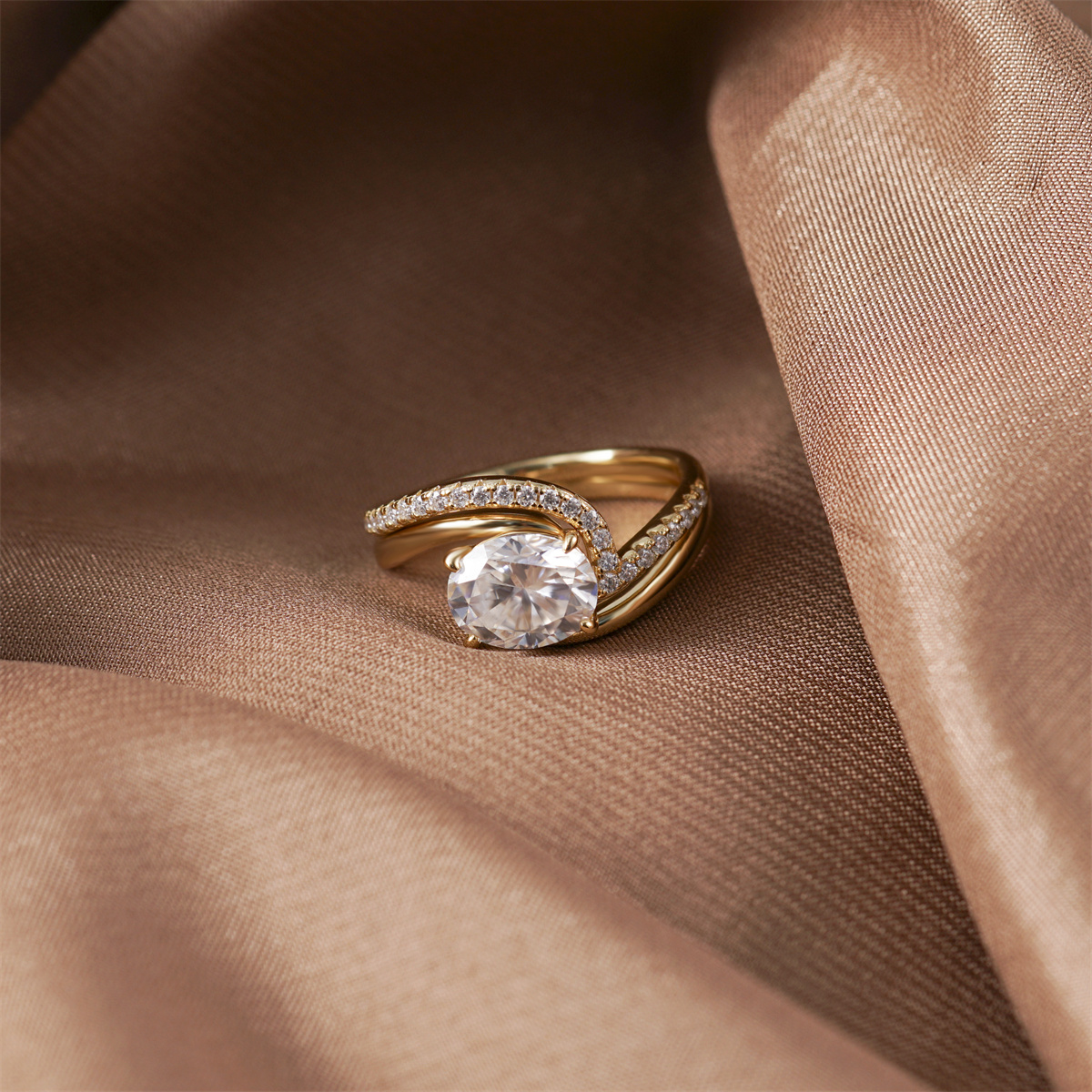 Oval Love Heart Ring Two-Piece Stacking Ring Synthetic Moissanite S925 Engagement Ring Wedding Band Jewelry Bridal Set Perfect Birthday Engagement Wedding Anniversary Gift