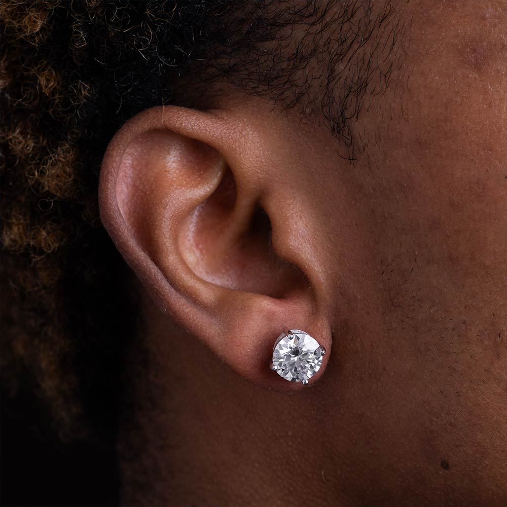 925S & VVS MOISSANITE SOLITAIRE STUD EARRINGS