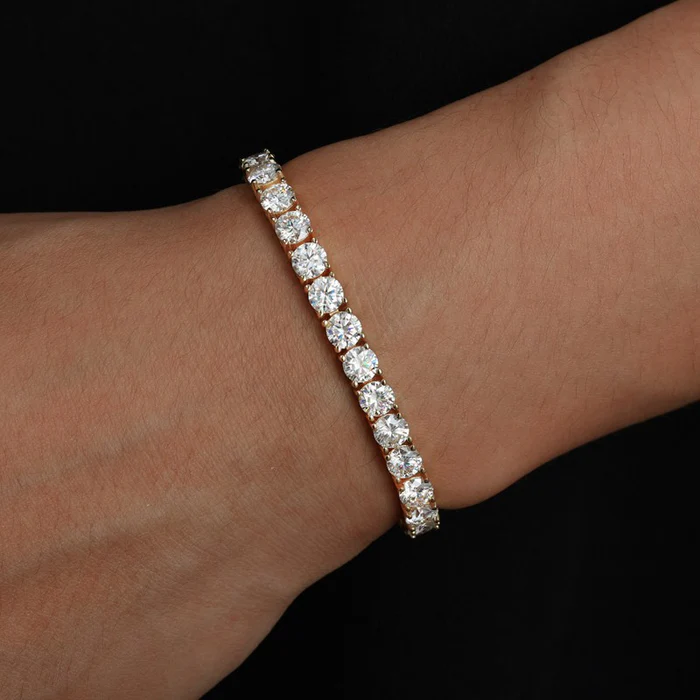 S925 VVS Synthetic Moissanite Hip Hop Tennis Bracelet
