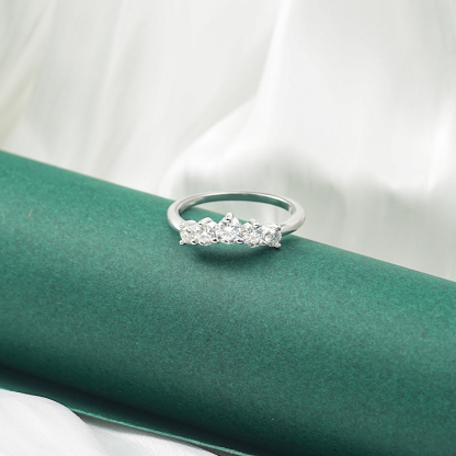 1ct S925 Round Synthetic Moissanite Curved Wedding Band