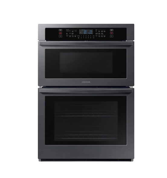 30" Smart Electric Wall Oven with Microwave Combination in Black Stainless Steel