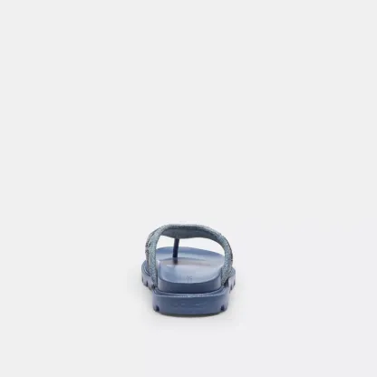 Brynn Thong Sandal In Crystal Signature Denim