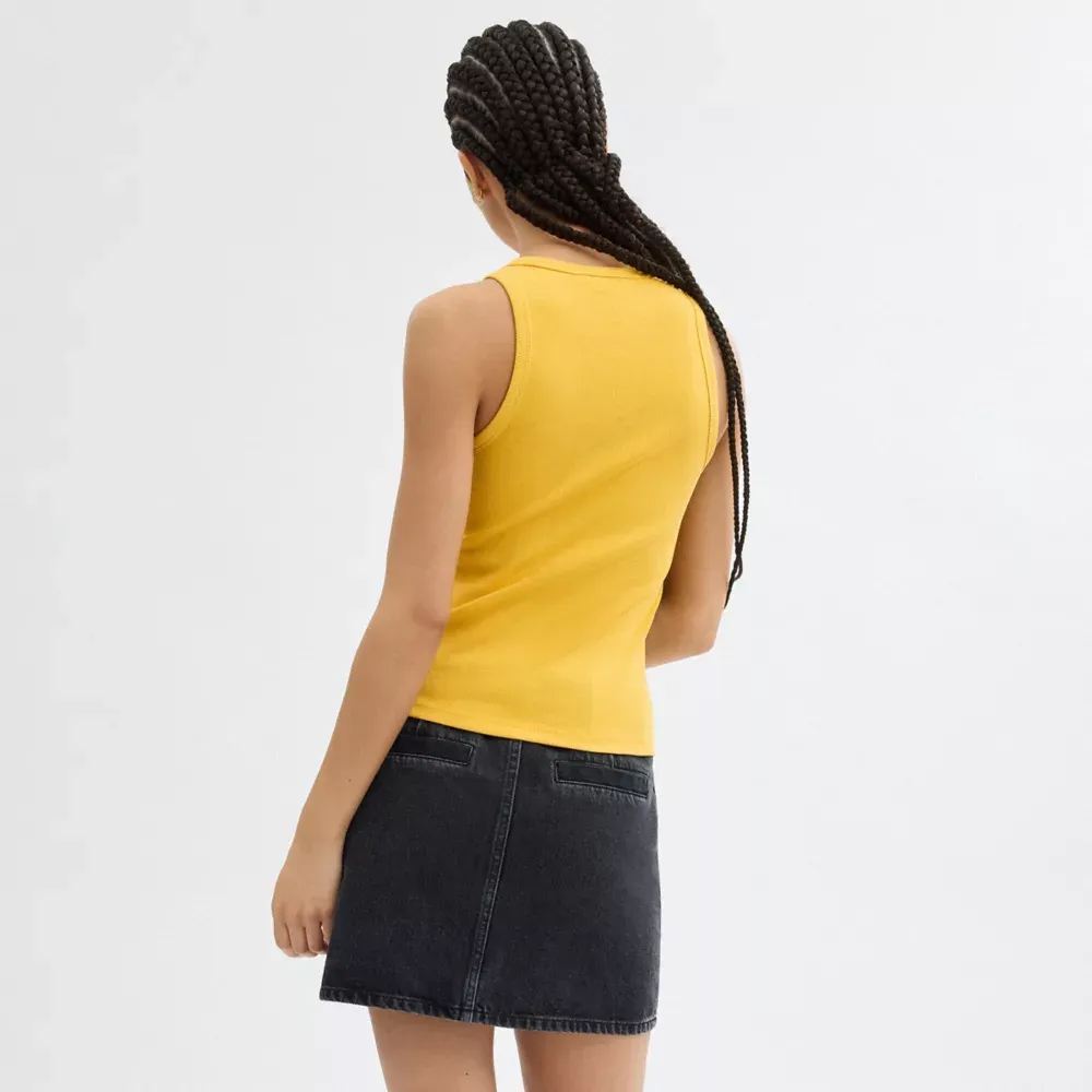 Ribbed Cothtach Script Tank Top
