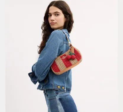 Teri Shoulder Bag With Stripes And Charm