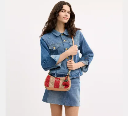 Teri Shoulder Bag With Stripes And Charm