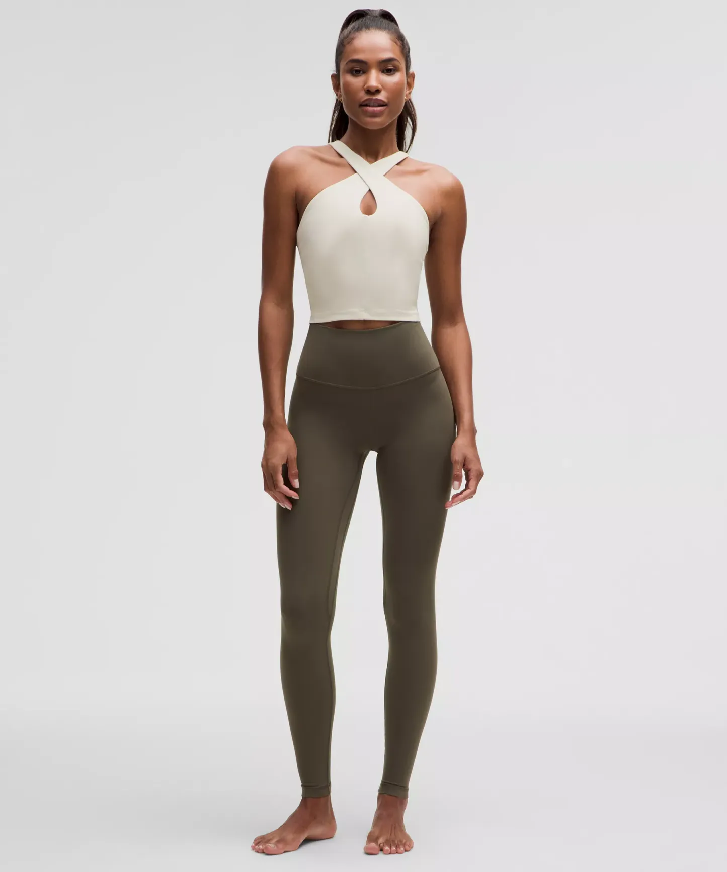 lulu Align Keyhole Halter Tank Top Light Support, A/B Cup
