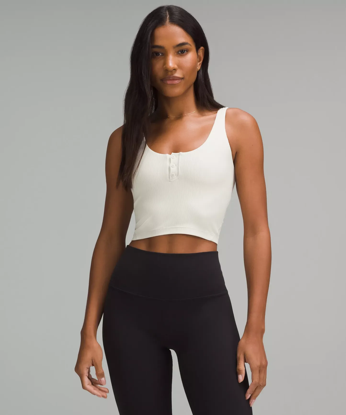 lulu Align Ribbed Henley Tank Top Light Support, A/B Cup