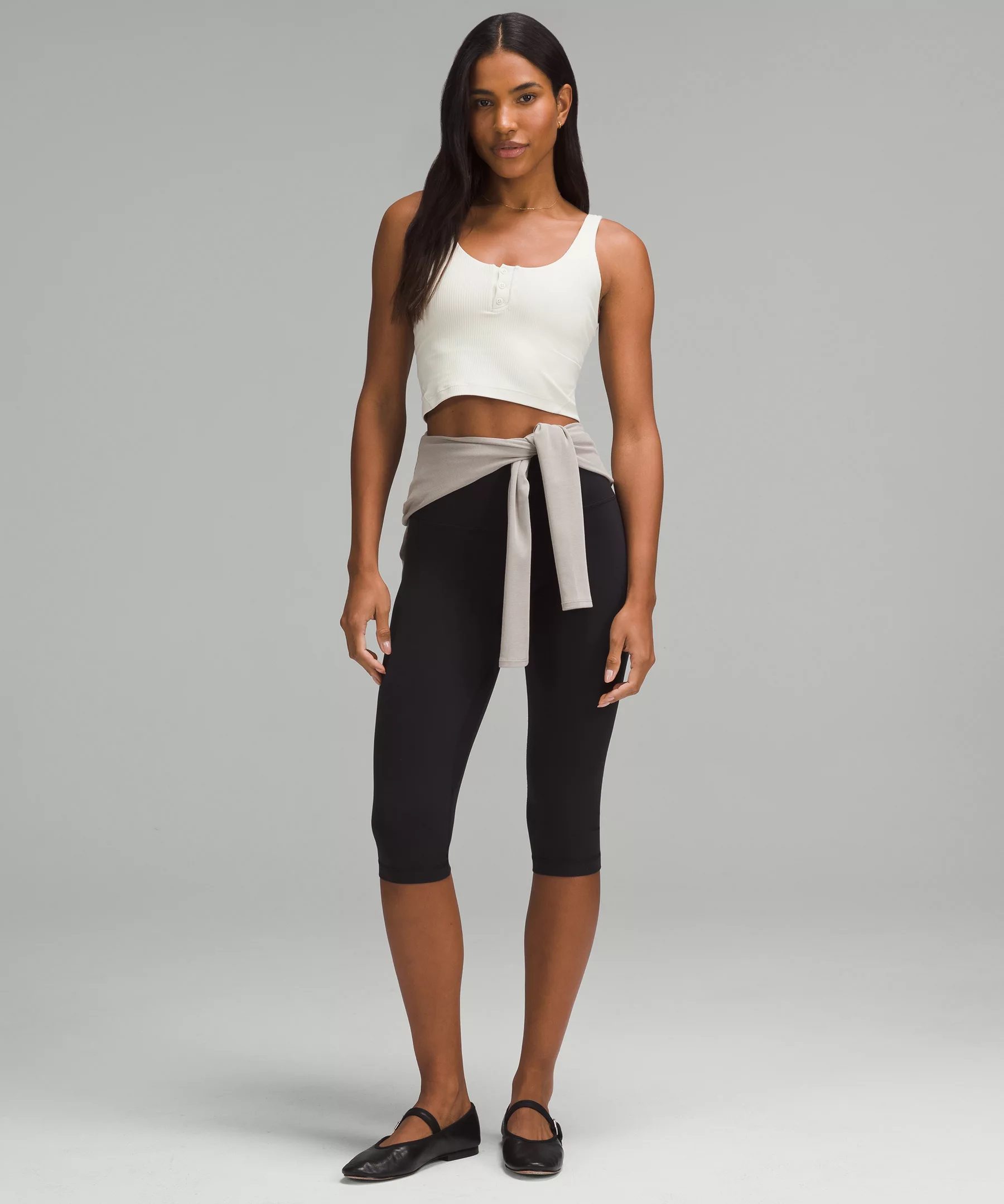lulu Align Ribbed Henley Tank Top Light Support, A/B Cup