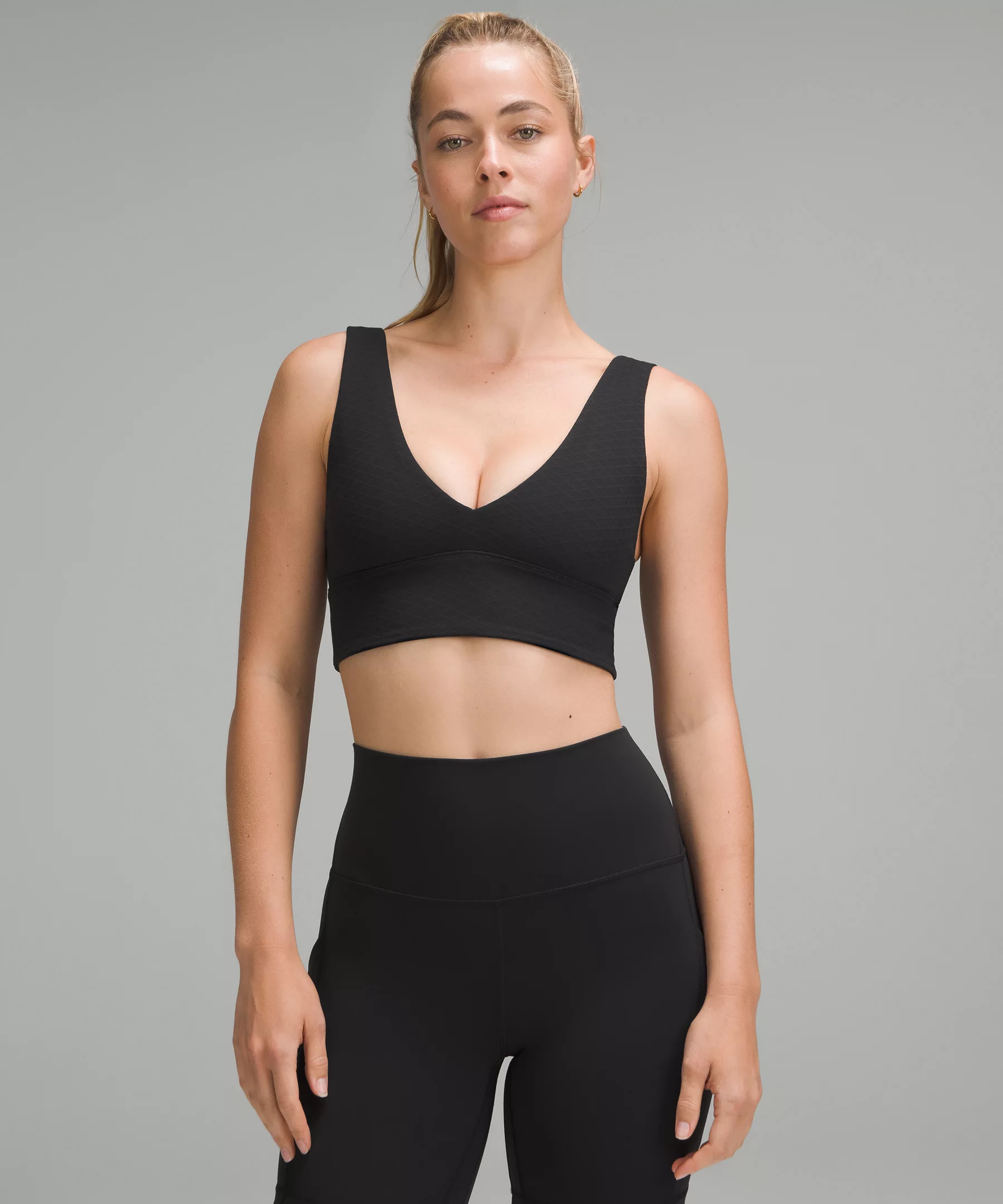 lulu Align V-Neck Bra Light Support, A/B Cup Diamond