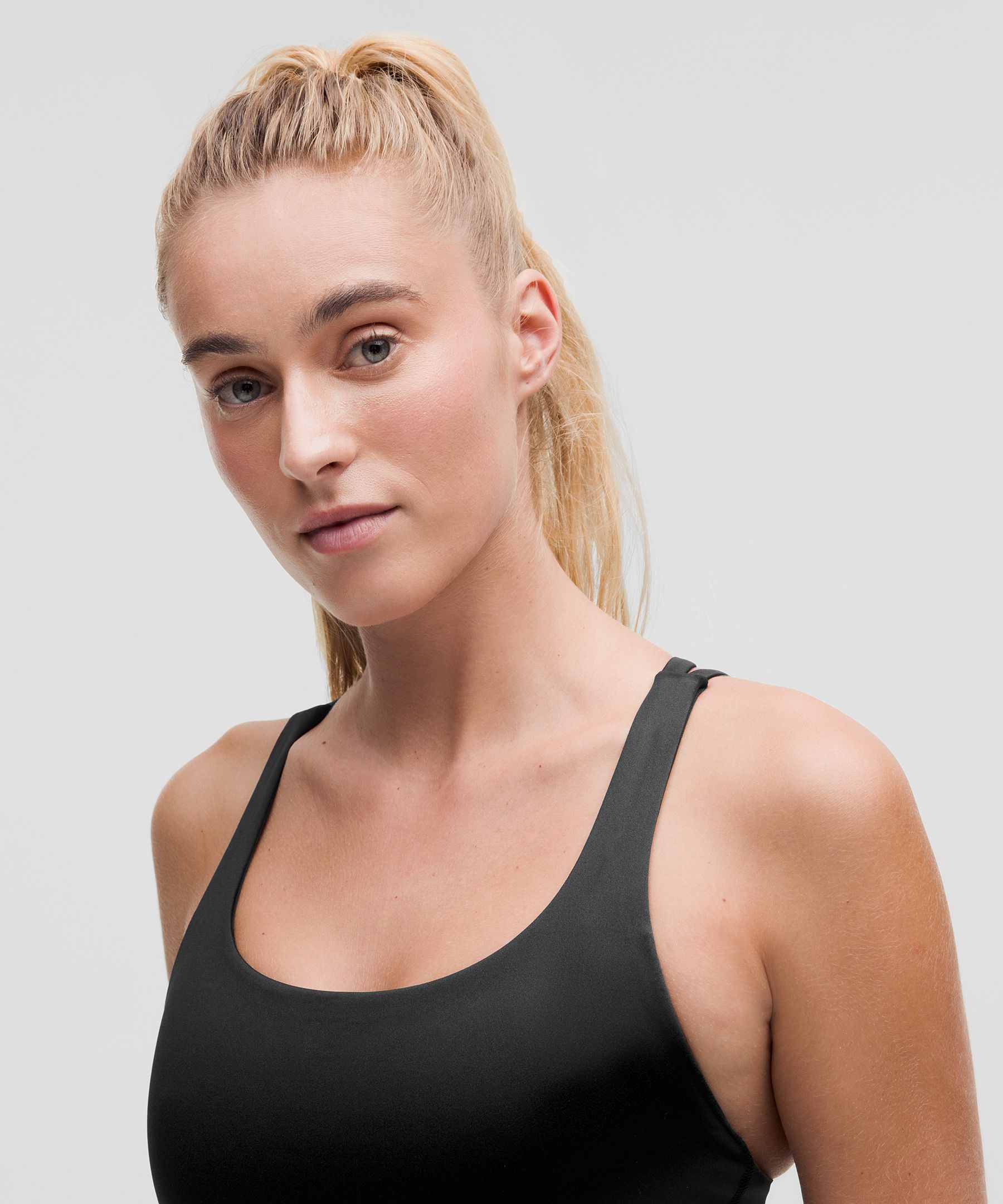 lulu Energy Longline Bra Medium Support, BCD Cups Satin Shine