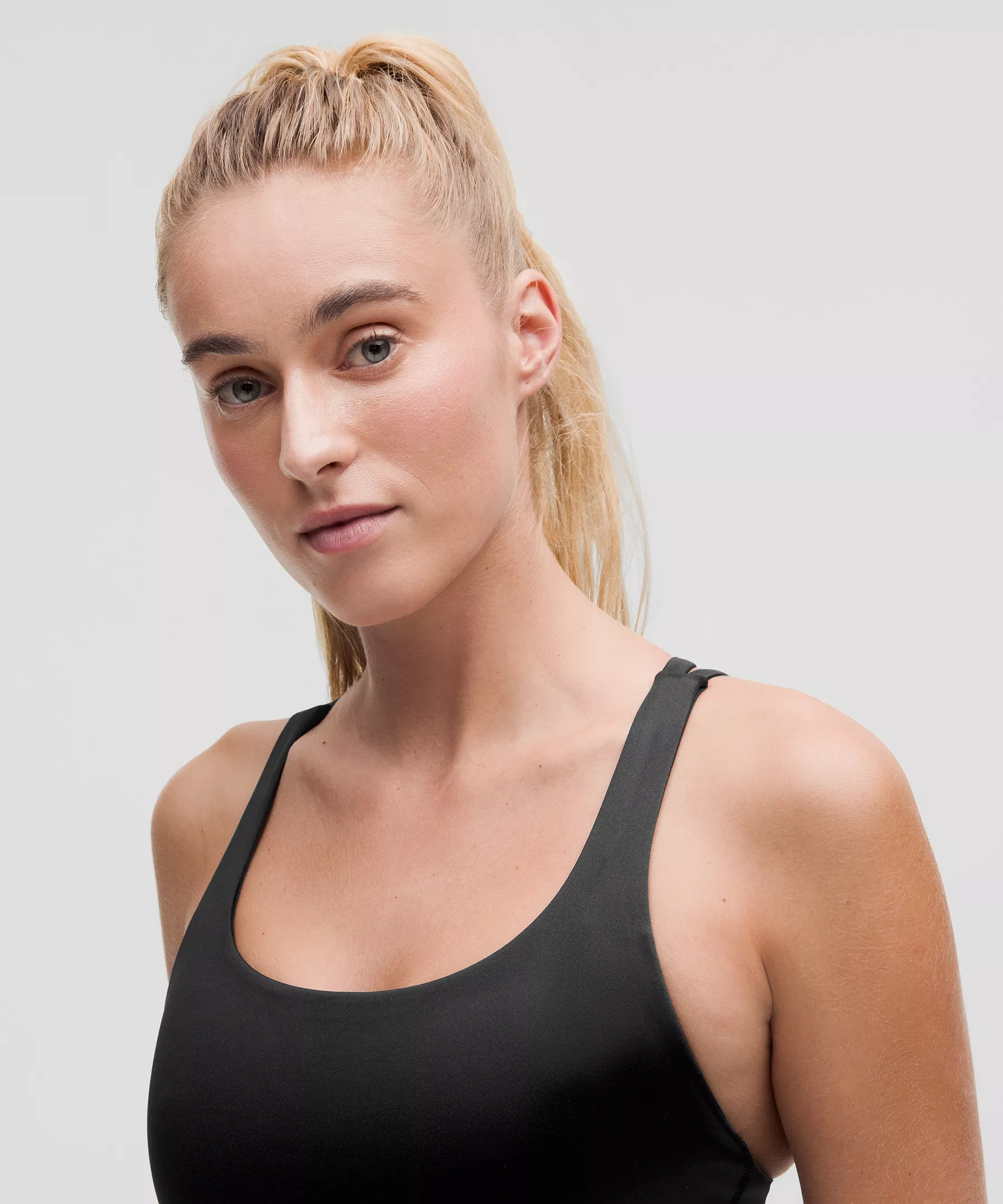 lulu Energy Longline Bra Medium Support, BCD Cups Satin Shine