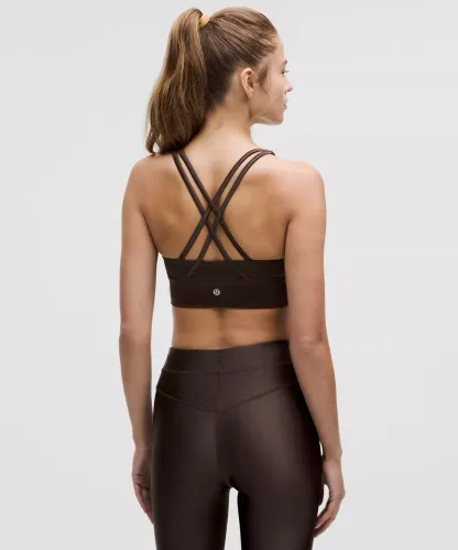 lulu Energy Longline Bra Medium Support, BCD Cups Satin Shine