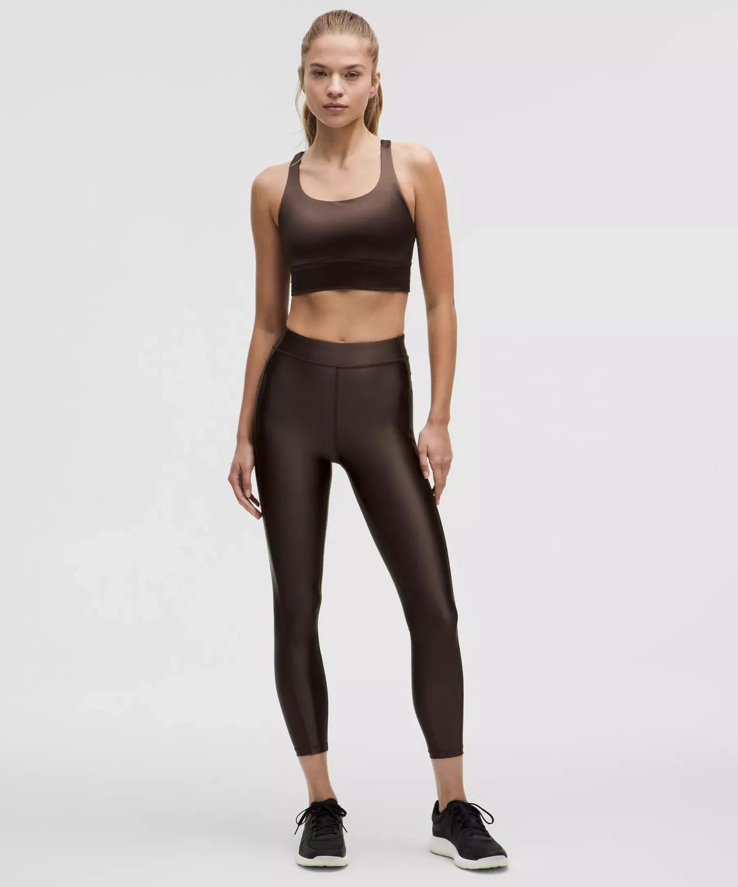 lulu Energy Longline Bra Medium Support, BCD Cups Satin Shine