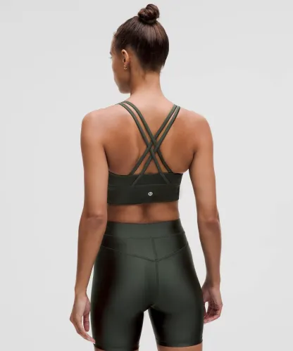 lulu Energy Longline Bra Medium Support, BCD Cups Satin Shine