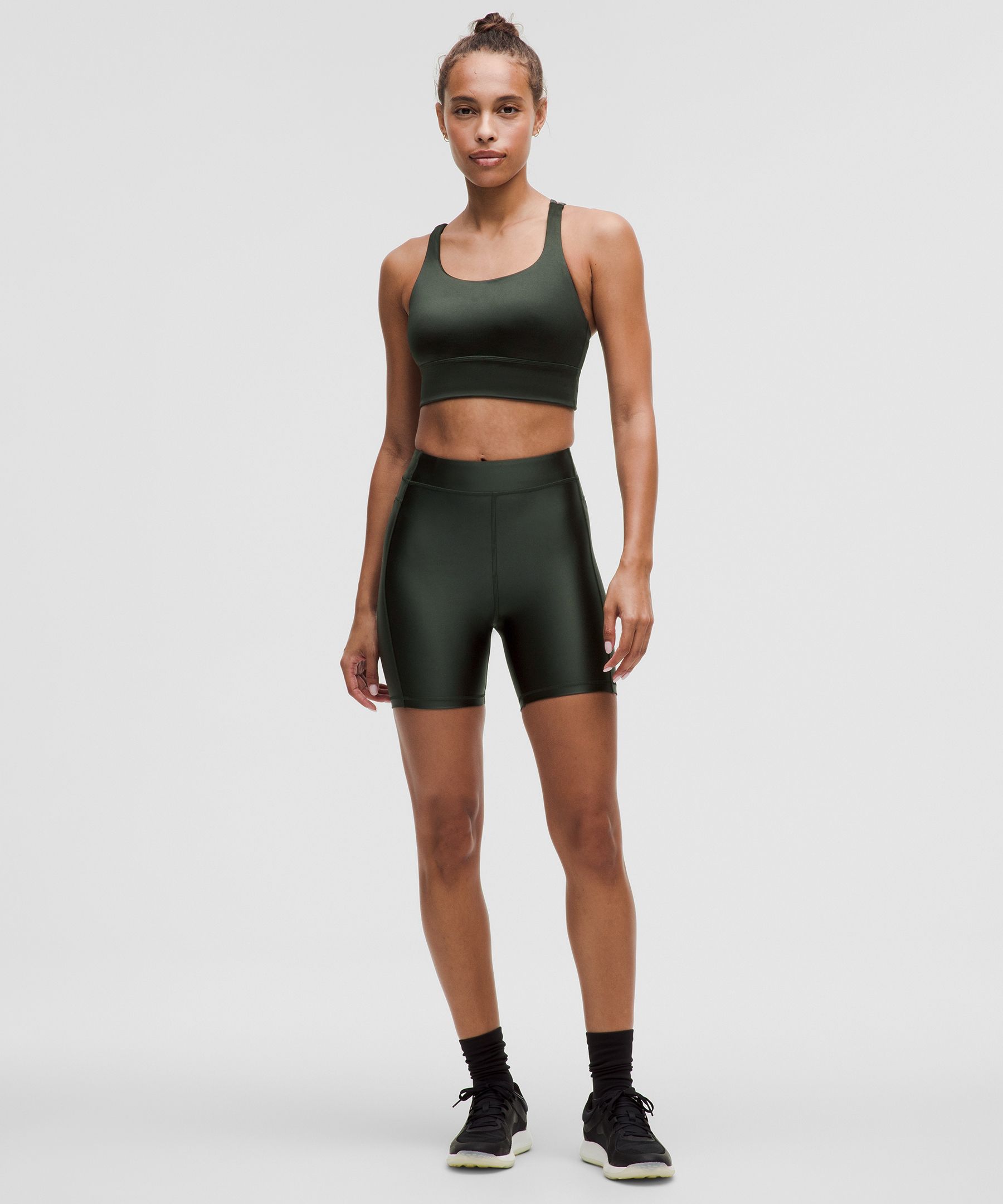 lulu Energy Longline Bra Medium Support, BCD Cups Satin Shine