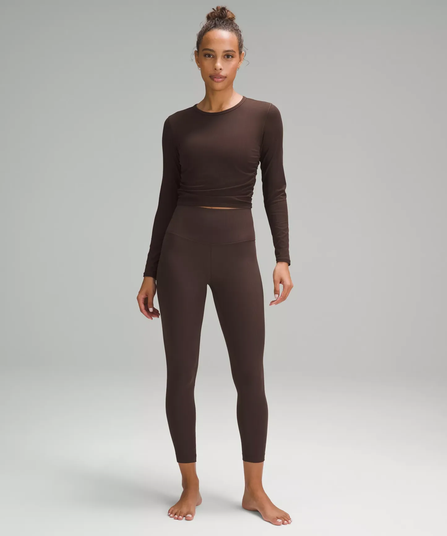 lulu Align High-Rise Ribbed Pant 25"