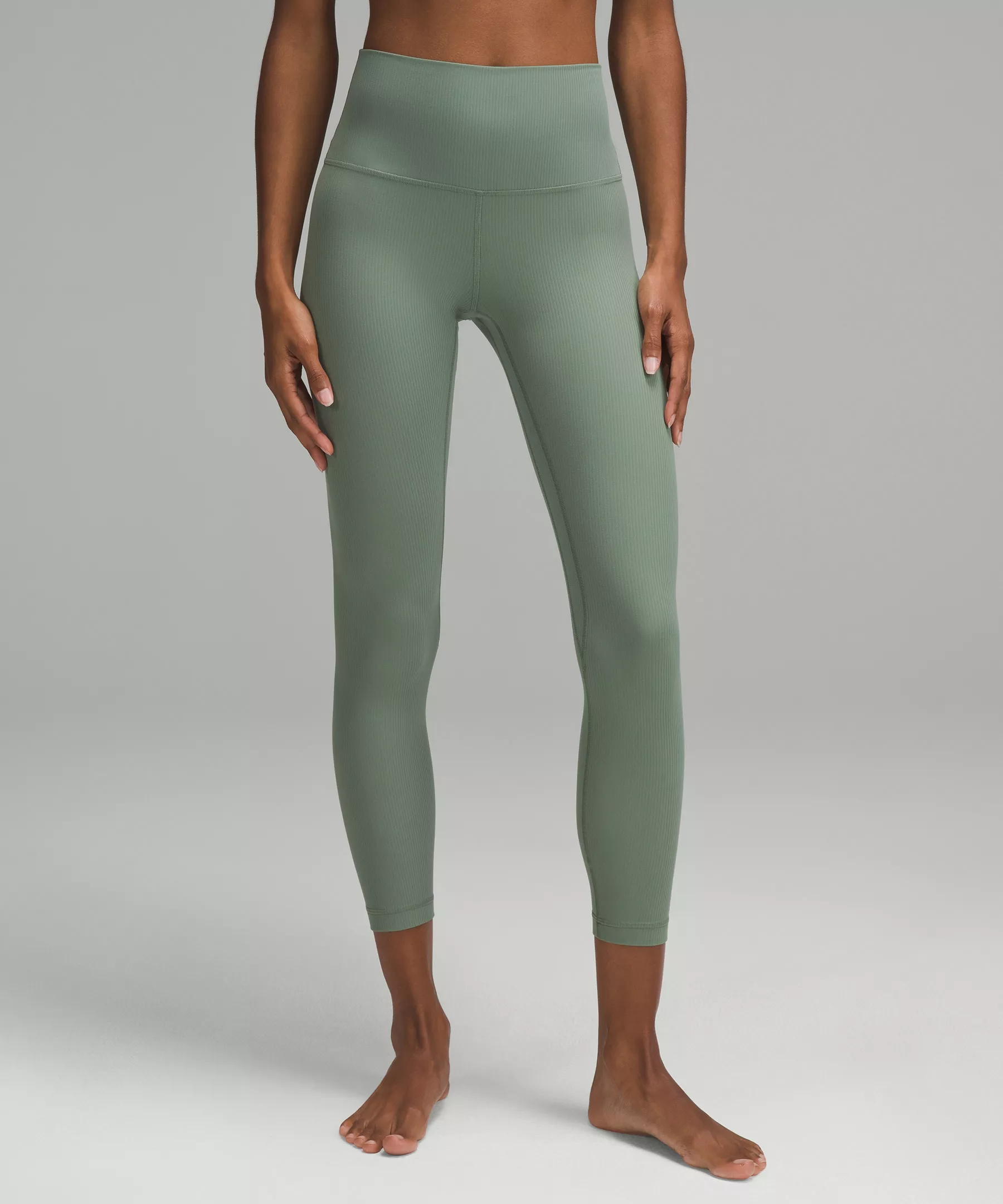 lulu Align High-Rise Ribbed Pant 25"