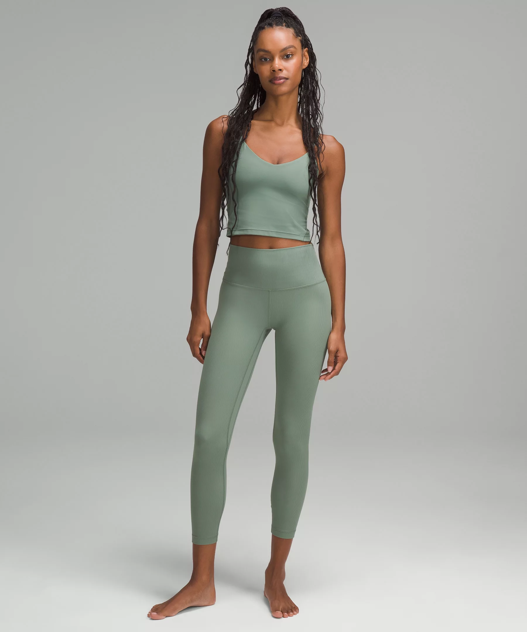 lulu Align High-Rise Ribbed Pant 25"