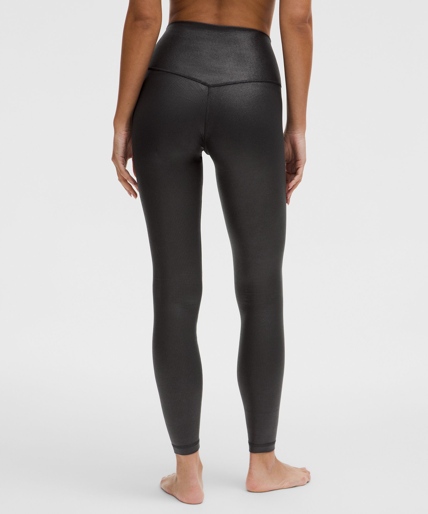 lulu Align High-Rise Ribbed Pant 28" Shine