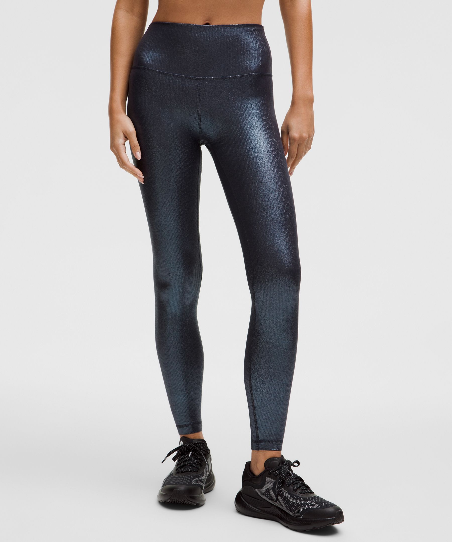 lulu Align High-Rise Ribbed Pant 28" Shine