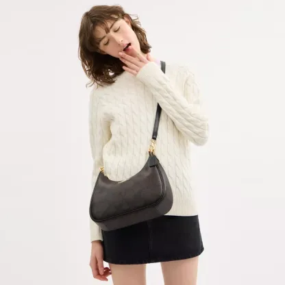 Teri Hobo Bag In Blocked Signature Canvas