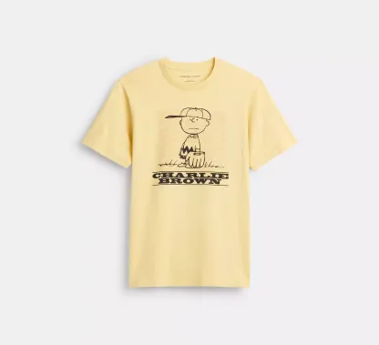 X Peanuts Charlie Brown Signature Square T Shirt In Organic Cotton