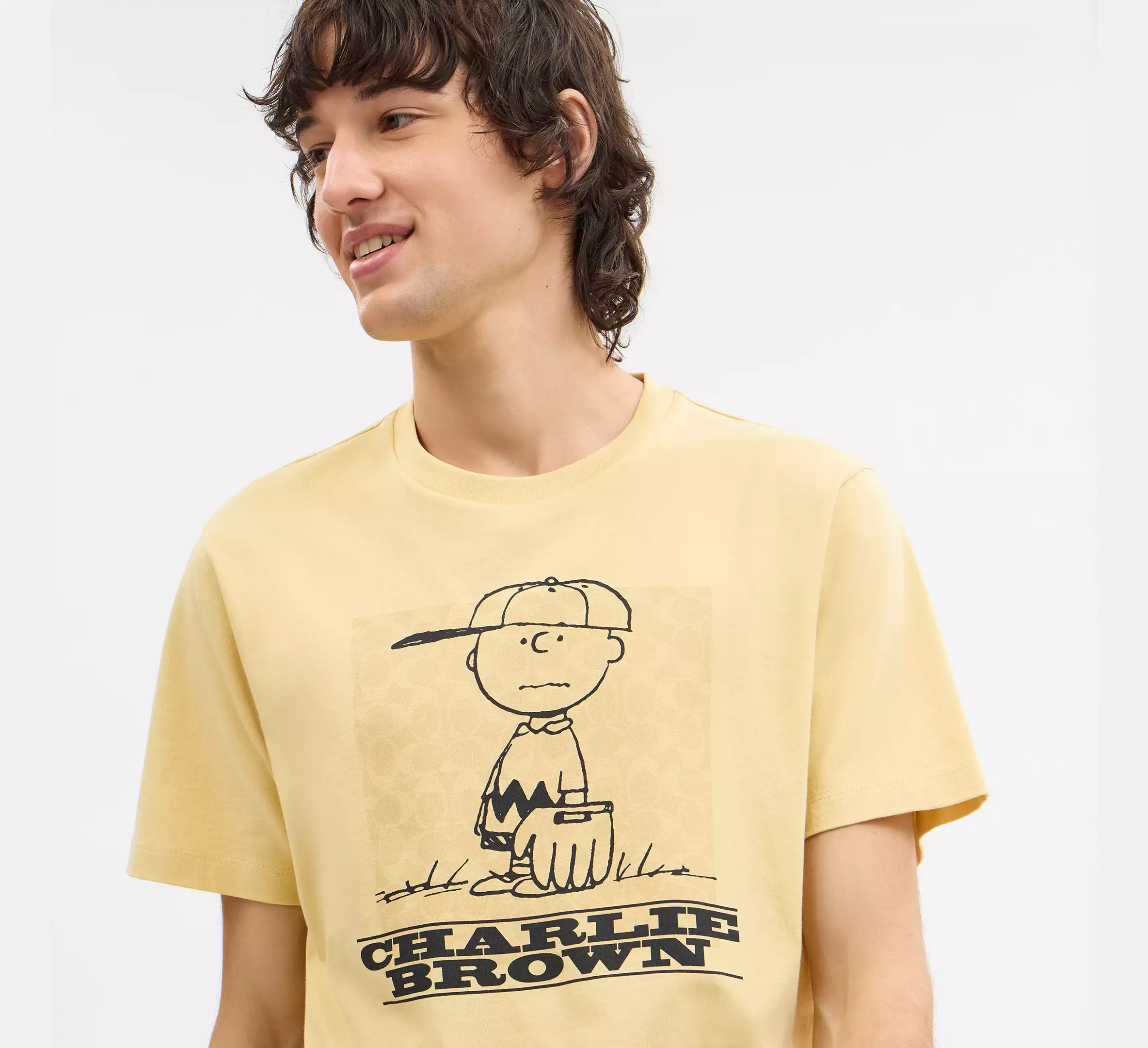 X Peanuts Charlie Brown Signature Square T Shirt In Organic Cotton